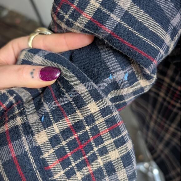 Vintage Wrangler Flannel Jacket Plaid Thermal Shacket Grunge Gorpcore Coat Large - Picture 12 of 13